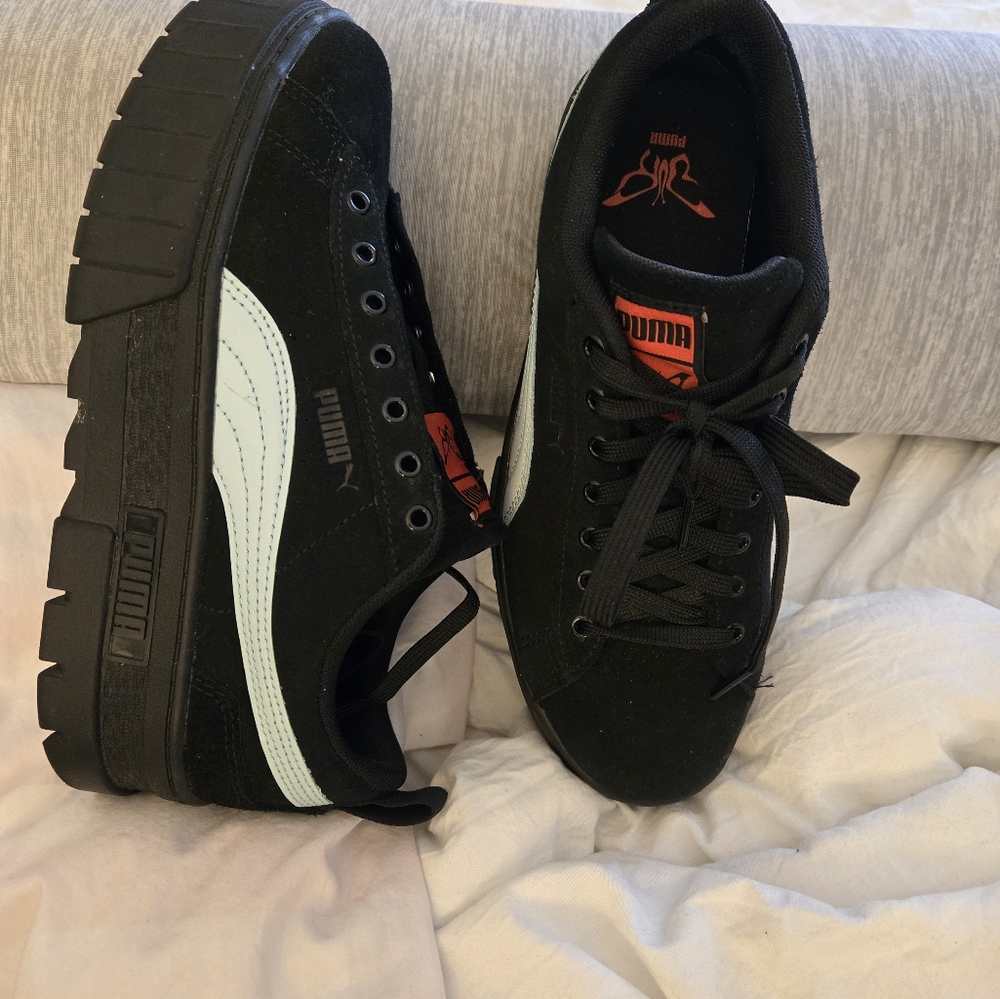 Puma Black and Light Blue Women's Sneakers